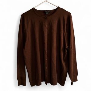August Silk Chocolate Brown Cardigan